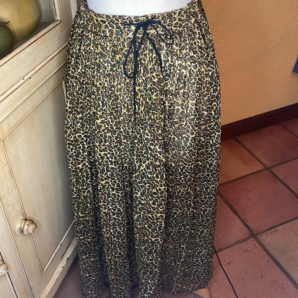 Leopard print boho skirt
